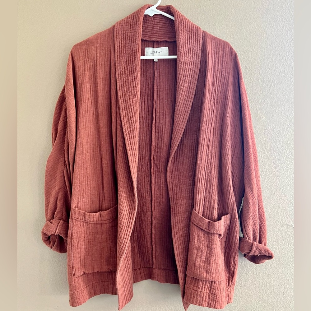 Clay red linen blazer from The Great